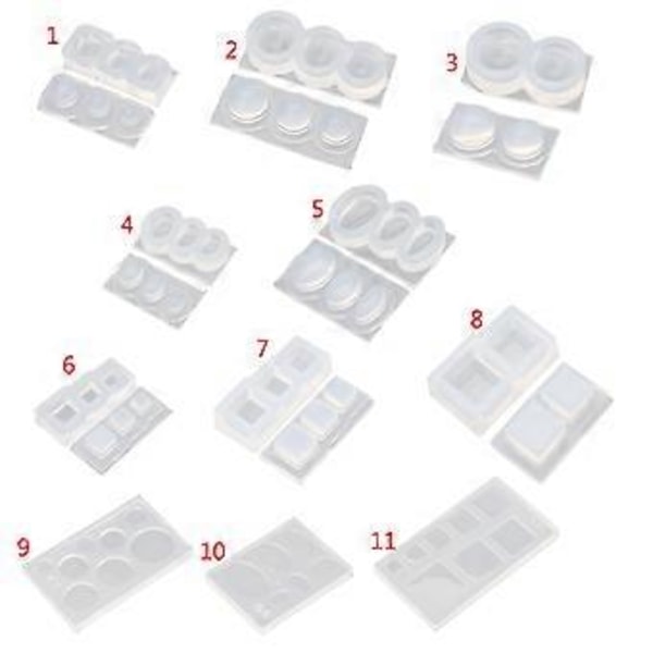 Ellipse Smykker Støping Epoksy Silikonform Oval Rund for Håndverk UV Resin Anheng Øredobber Laging Håndverk 4