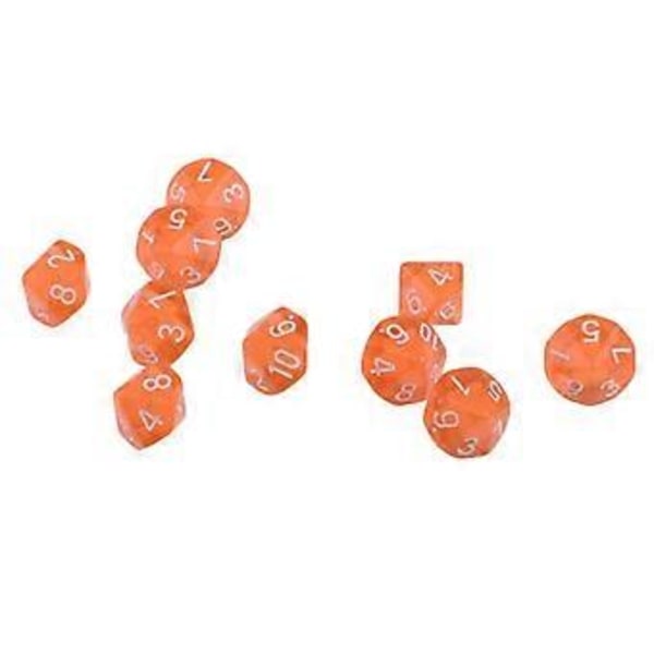 Muoviset 10 kpl 10-sivuiset D10 &D RPG Lautapeli Lelu DIY (Oranssi) Orange