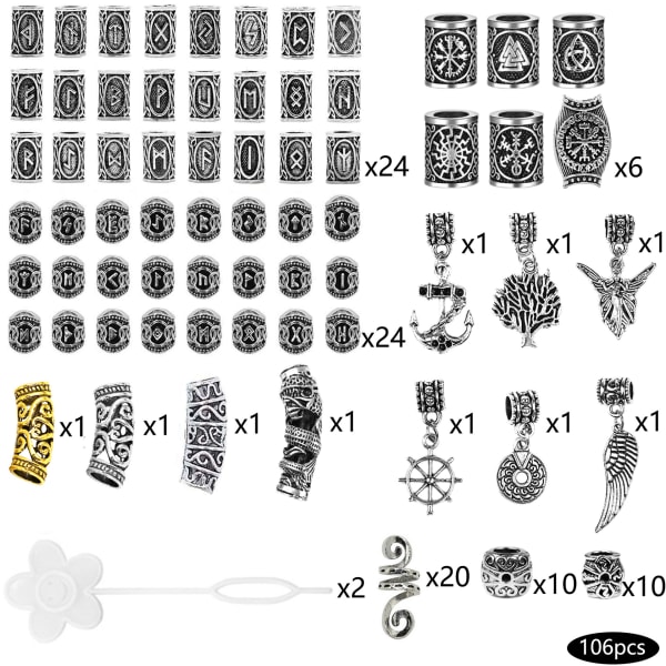 106 kpl alumiinifoliosta valmistettuja hiusasusteita