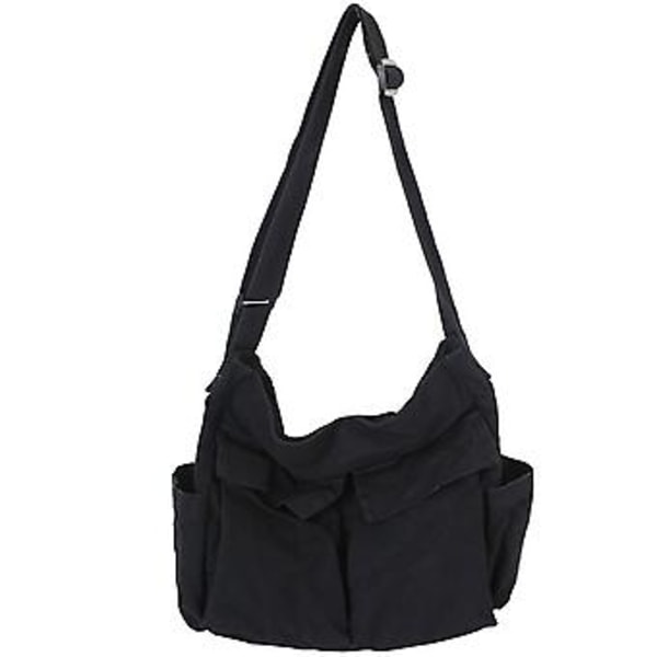 Stor Canvasväska Förvaringsväska Crossbody Väska Enkel Axelväska För Kvinnor