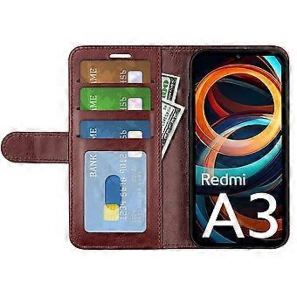 Til Xiaomi Redmi A3 4G/Poco C61 4G Etui Læder Wallet Folio Telefon Cover Style D
