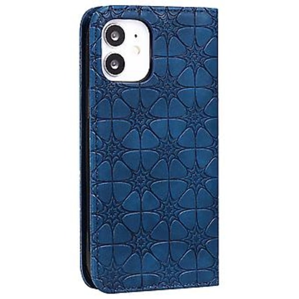 iPhone 12 mini -puhelimelle kohokuvioitu nahkakotelo