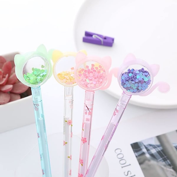 4 kpl Kawaii geelikynä kissa geelikynä paperitarvikkeet mekko toimisto koulu