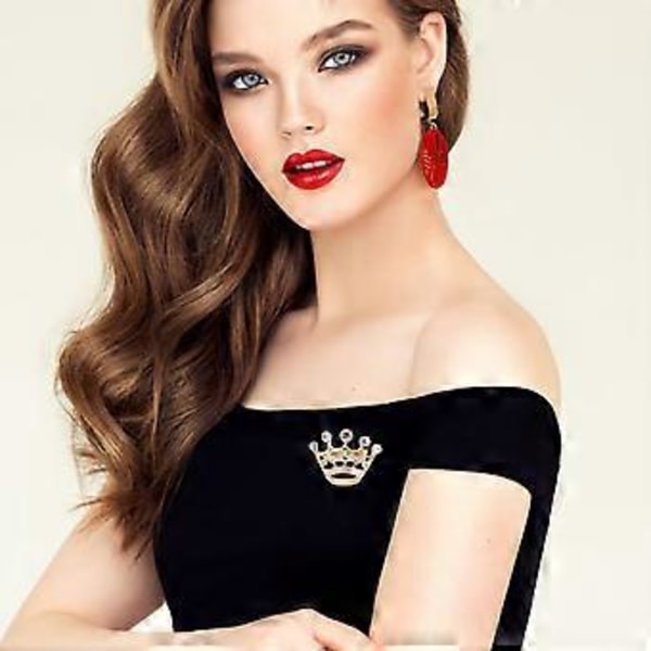 12 stk. Mode Diamant Bryllupsfest Pageant Tiara Krone Corsage Broche Nål (Guld)