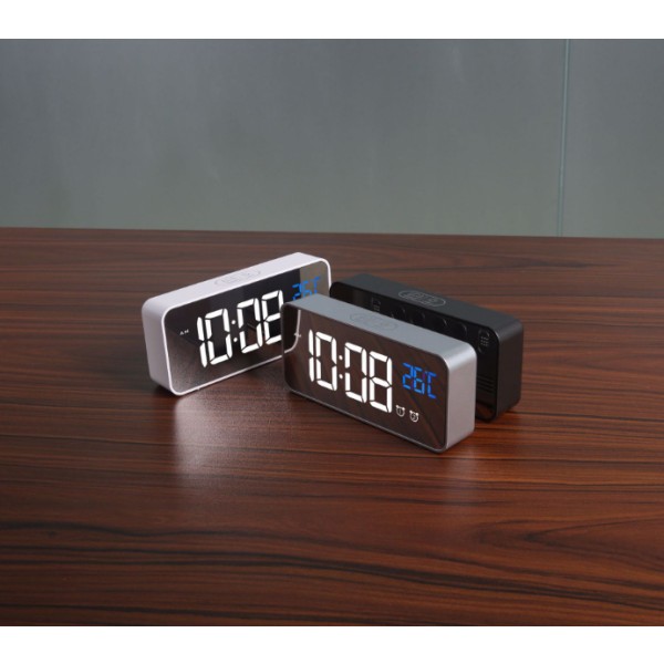 Svart digital väckarklocka, digital klocka LED väckarklocka, digital