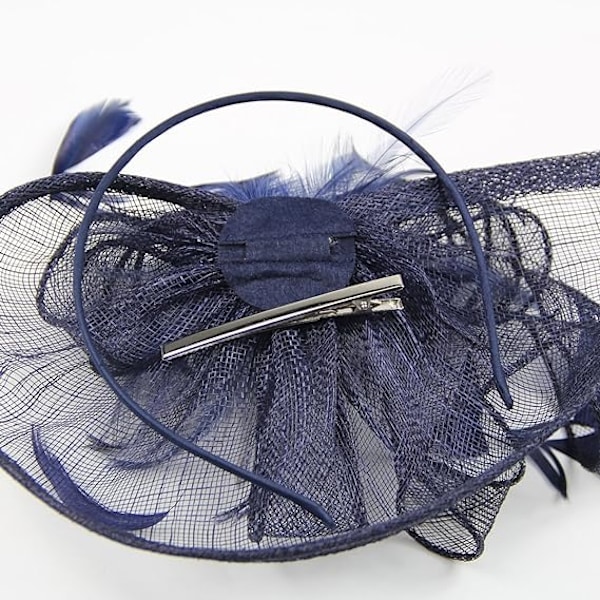 Elegant Fascinator Damhatt Bröllop Fjäder Hårklämma Royal Ascot