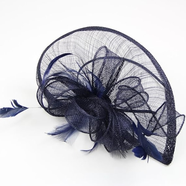 Elegant Fascinator Damhatt Bröllop Fjäder Hårklämma Royal Ascot