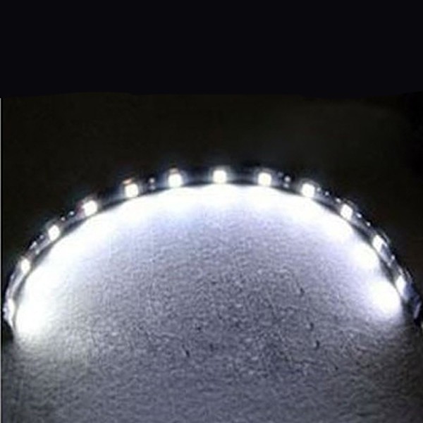 8 x Fleksibel Stribelys Hvidt Lys Vandafvisende 30cm 15 LED 12V