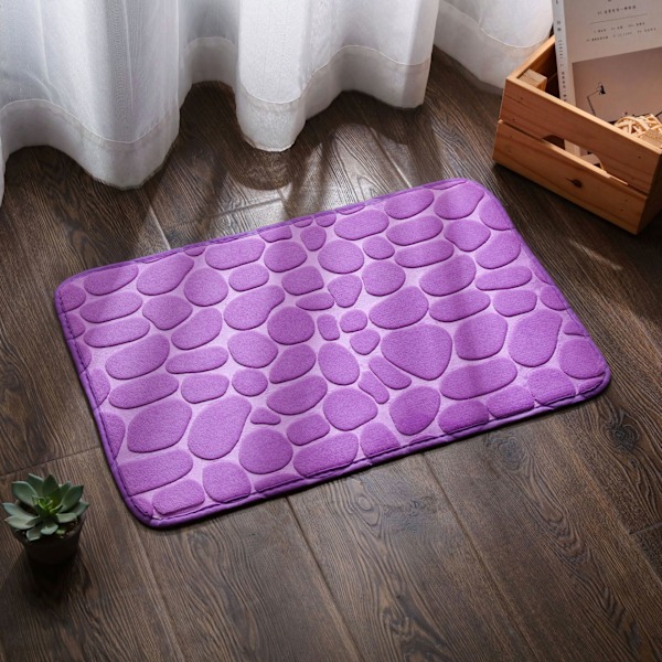 50 x 80 cm - (purple), non-slip memory sponge bath mat - bath mat