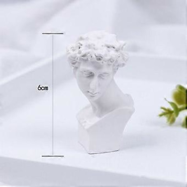 6 cm Klassisk Grekisk Huvudbyst Staty Skulptur Figurin Heminredning Staty (David) David