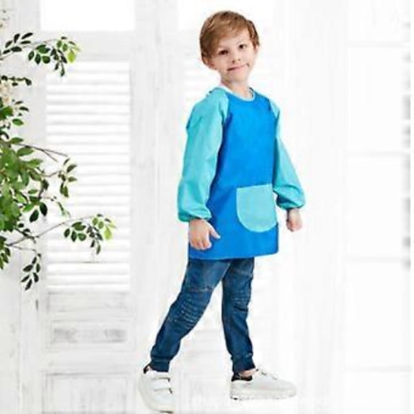 PIAO Unisex Drenge Piger Vandtæt Maleforklæde Børn Maleri Forklæder med Lommer Lange Ærmer & Uden Ærmer Alder 6-9 År