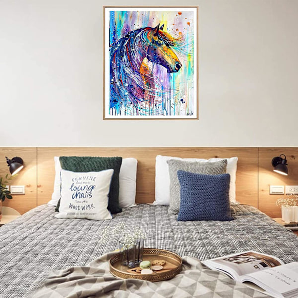 5D Diamantmaleri Kit 30x40cm DIY Farverig Hest Diamantkunst Ki
