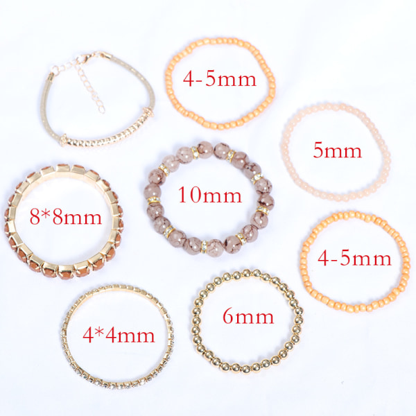 6 set Bohemian stapelbara pärlor armband för kvinnor Stretch Multil