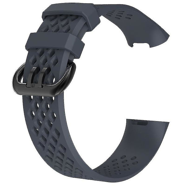 Kompatibel Blød Silikone Åndbar Urrem Håndledsrem Kompatibel Fitbit Charge 3 Jikaix.S.Rock Blå