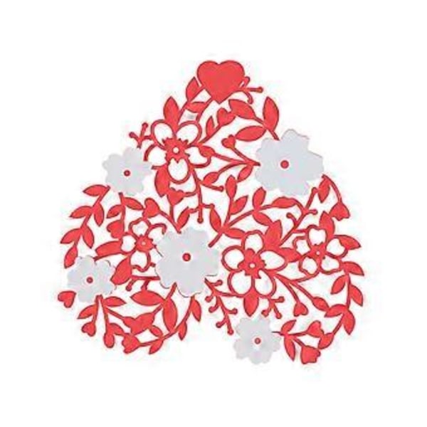 Hjärta Blomma Metall Skärande Dies Stencil DIY Scrapbooking Album Stämpel Papperskort Silver