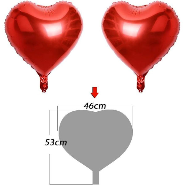 25 Stykker 45 cm Rød Hjerteformet Ballon til Bryllup og Forlovelse