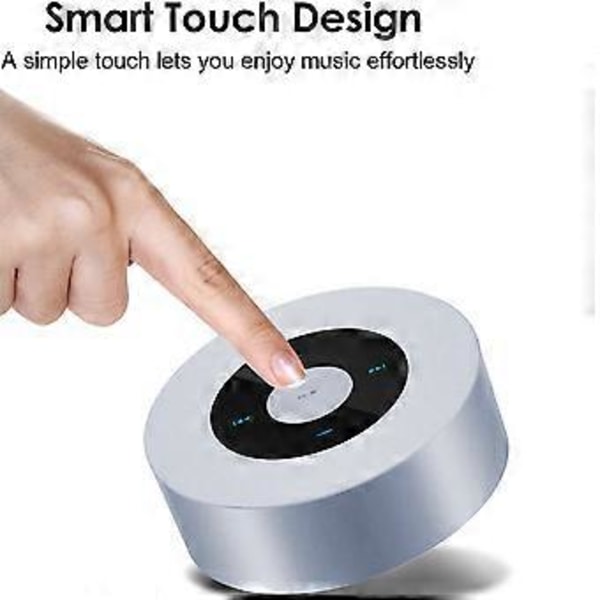 Berørings Bluetooth Høyttaler med Vanntett Etui, 8t Musikk, Klarere Krystall HD Lyd, Premium Mini Bærbar Bluetooth Høyttaler for iPhone iPad Nettbrett Dusj