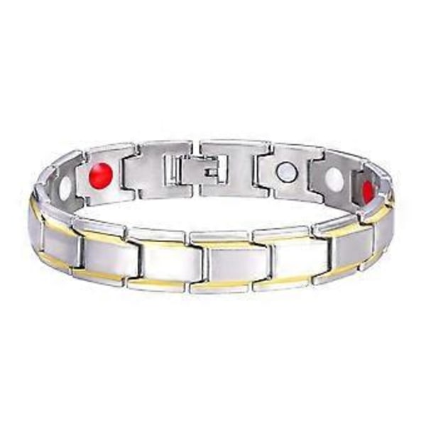 Magnetarmband Terapi Viktminskning Artrit Hälsa Smärtlindring för Män Pojke white