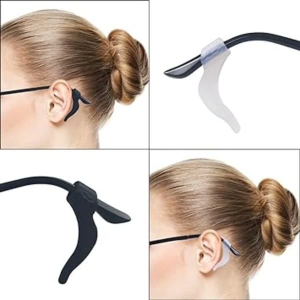 (7 par sort) 14 stk. briller Anti-slip silikone øreklips, glas
