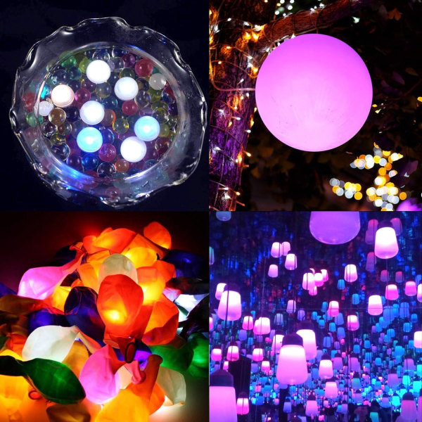 100 stk./parti 100 x Hvide Runde Led Flash Ball Lampe Ballon Lys l