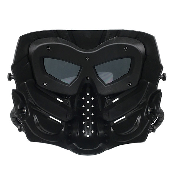 Airsoft / Cykelmask, Utomhusbruk, Helmask Taktisk Anti-fog CS Cosplay Halloween för Vuxna och Ungdomar Svart