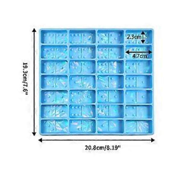 Lett og Skygge Dominoes Ornament Håndverk Silikonform Egnet for Epoxy Resin DIY Håndverk Smykkefremstilling Hjemmeinnredning Hvit White