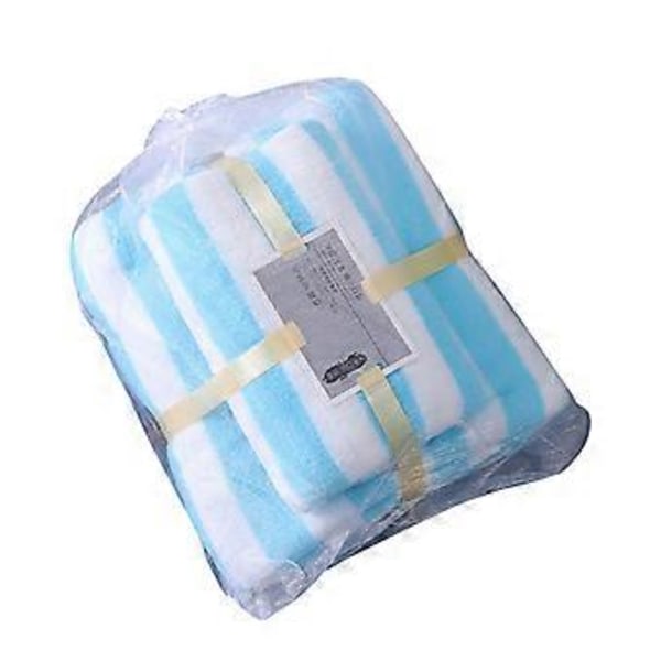 Puuvillainen 2 in 1 kylpypyyhe ja kasvopyyhe, pehmeät kylpypyyhkeet, 2 kpl:n setti Blue