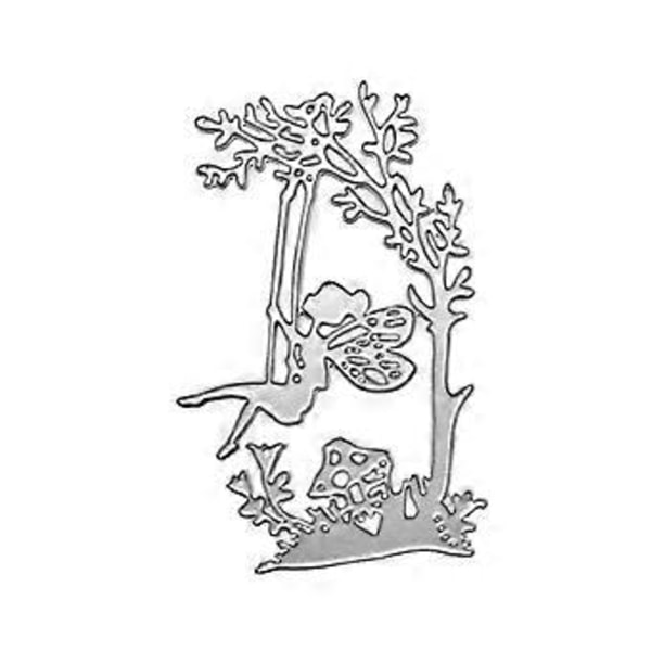Swing Girl Metalskærende Dies Stencil DIY Scrapbooking Album Stempel Papirkort Em Sølv
