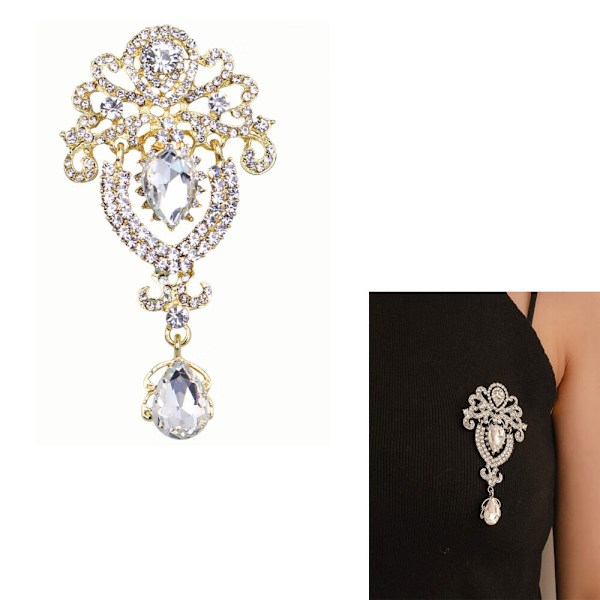 En bit (guld) utsökt krona inlagd med diamant corsage sil