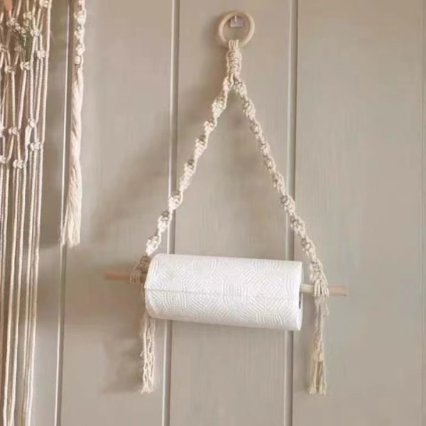 Puuvillaköysinen pyyheteline, 1-osainen hamppuköysinen pyyheteline, Vintage Toil