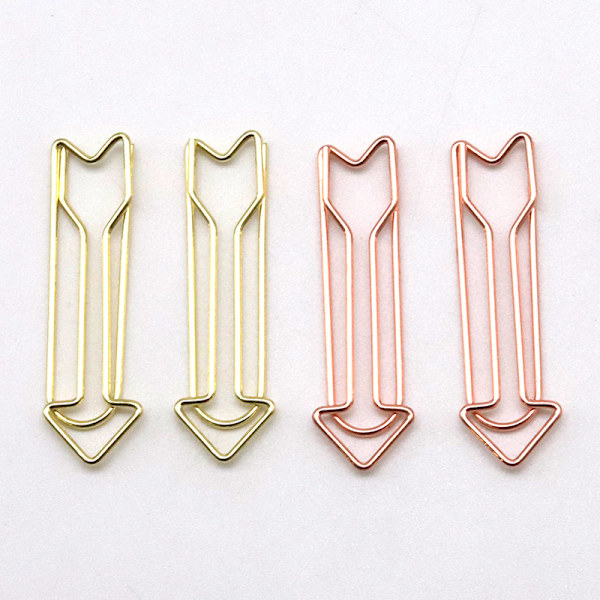 4 stk Store Gullpapirklemmer, Papirklemmer, Metallpapirklemmer Pil