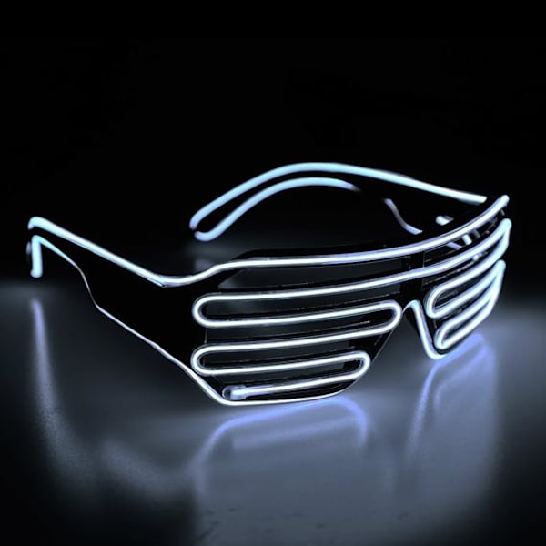 Ljusupplysta Shutter Neon Rave-glasögon El Wire LED Solglasögon Röst A