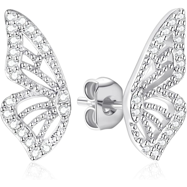 Butterfly Wing örhängen (ett par), 18K guldpläterad simulerad diamant