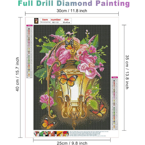 11,8x15,7 tommer 5D diamantmaleri-sæt til voksne begyndere DIY