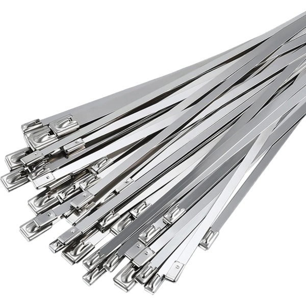 100 styks kabelbindere i rustfrit stål, 300 mm×4,6 mm rustfrit stål