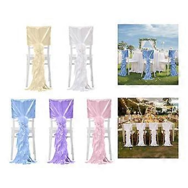 Satins Stolebetræk Chiffon Flæser Let at Rengøre til Bryllup og Særlige Lejligheder Dekoration Champagne Champagne