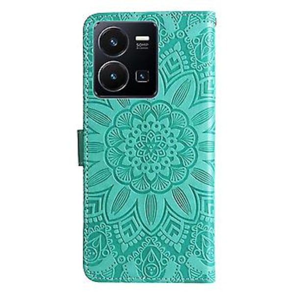 Solros Läder Telefonfodral För vivo Y35 4G / Y22s / Y22 Green