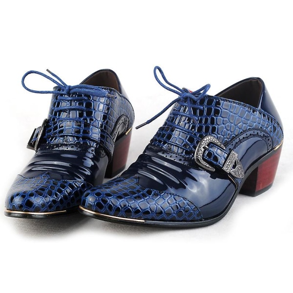 Herr Slip On Lack Läder Smart Casual Skor.38.blå