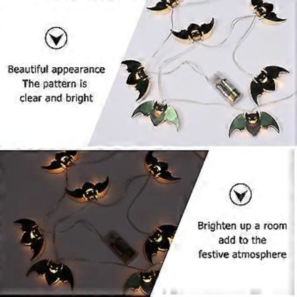 1 sæt Halloween LED Lysende Rekvisitter Modellering DIY Batteriboks Lampestreng Have