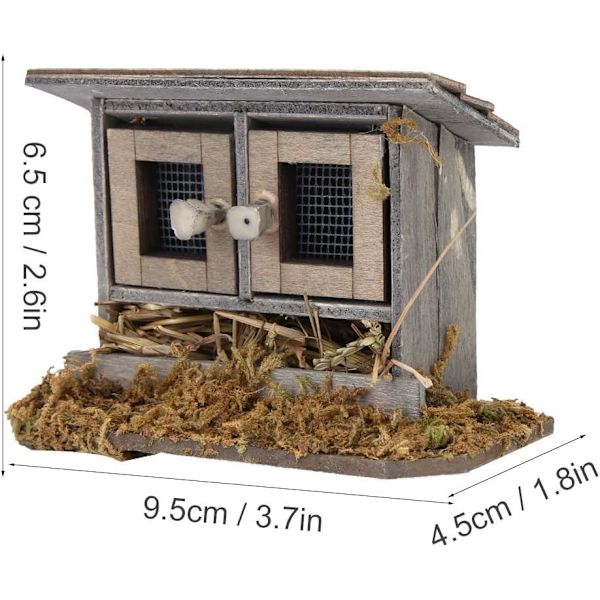 Dockhustillbehör 1/12 Miniatyrträdgård Coop för Dockhus Wo