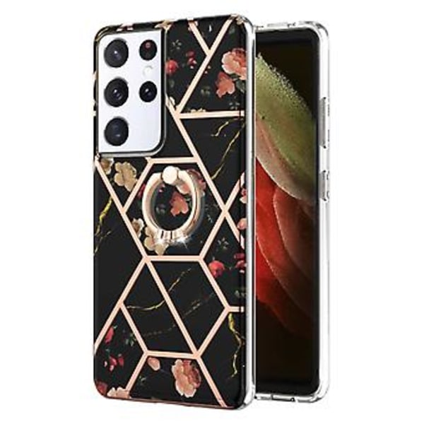 Marmorikuvioinen TPU-kuori Samsung Galaxy S21 Ultra 5G:lle Black