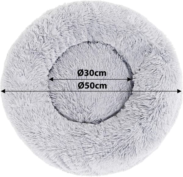 Rund hundkorg kattkudde munkkorg ? 50 cm (M) Ljusgrå