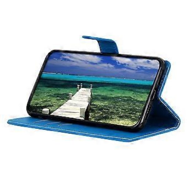 Plånboksfodral för Motorola Edge 60 Fusion 5G PU Läder Telefonskal Litchi Textur Blue