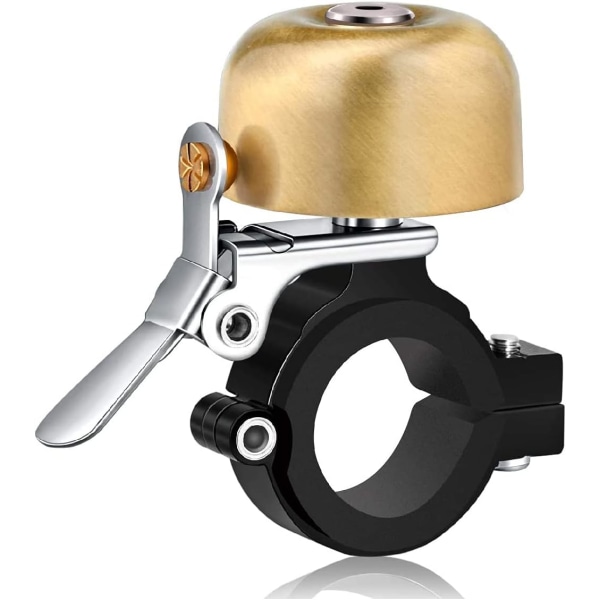 Classic bicycle bell in golden brass with a very loud sound - bi