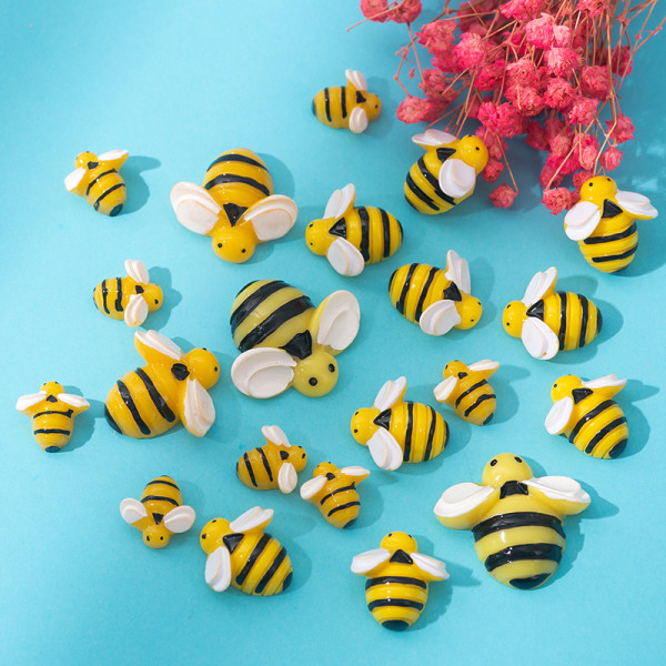 50 st Cartoon Bee Resin Accessories (25mm) DIY-huvudbonader