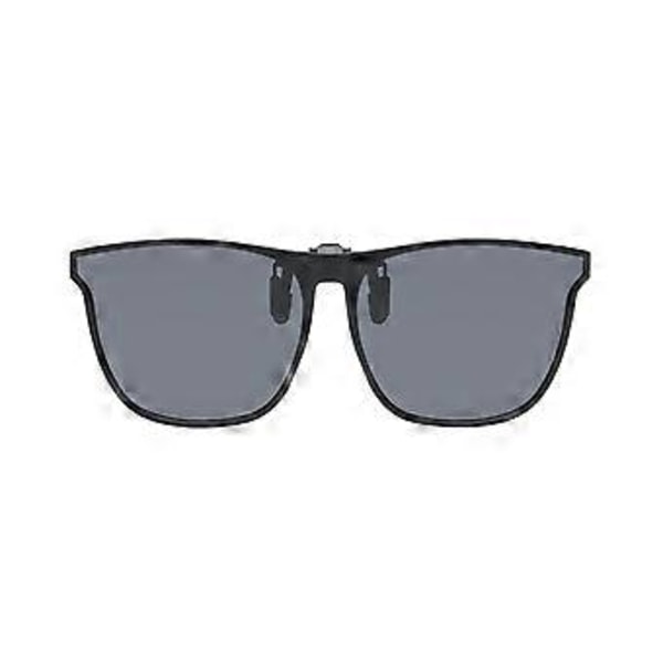 Polariserede Clip-on Solbriller til Mænd Kvinder Solbeskyttelse med Flip Up Anti-Glare Fiske- og Kørebriller - Sort