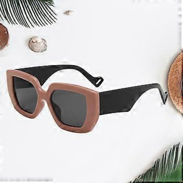 Trendiga Överdimensionerade Solglasögon UV400 Körning Retro Glasögon Motorcykel Inramade Anti-Repade Glasögon Streetwear Kaffe