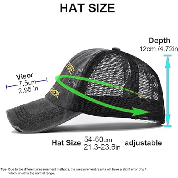 Hestehale Hat Vintage Vasket Distressed Mesh Dame Baseball Cap