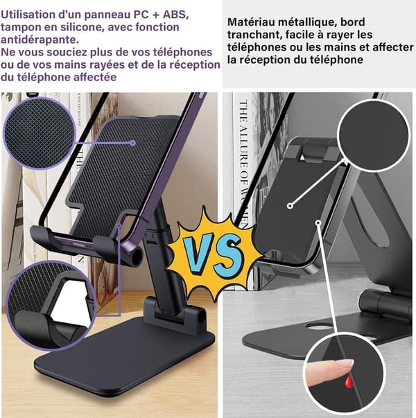 Sort Telefonholder, Foldbar Skrivebords Telefonholder til Samsung iP