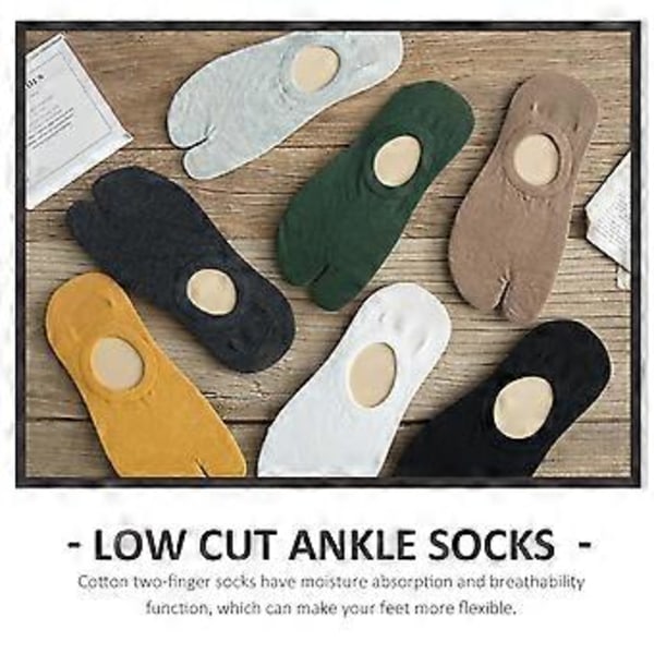 4 Par No Show Sokker Anti-slip Unisex Sportsokker To-finger Lav Snit Ankelsok